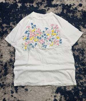 Vintage 1990 Floral Wildflowers Graphic Hanes Beefy-T T-Shirt